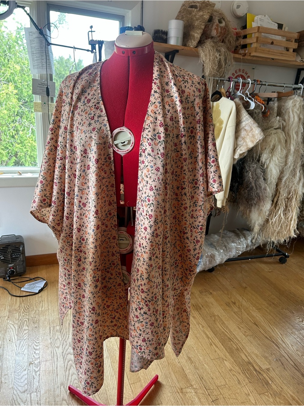 Floral Pink Lightweight Hiuse Robe or Beach Cover-Up